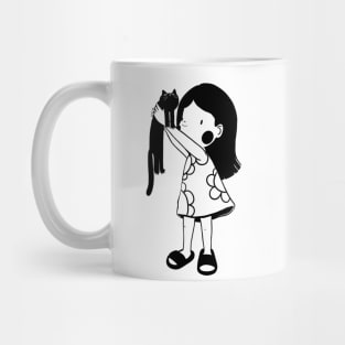 BLACK CAT WITH A GIRLS Mug